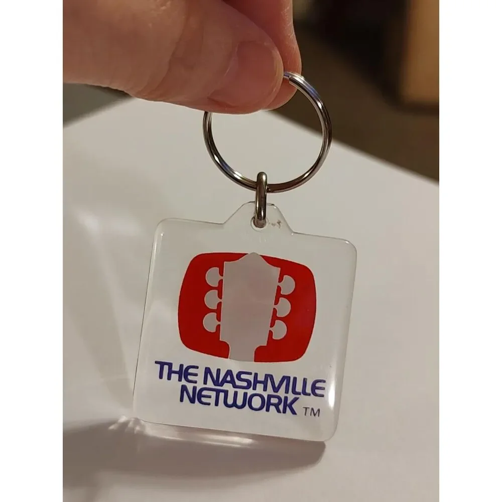 Vintage Nashville Network TV Logo Country Music Collectible Acrylic Keychain